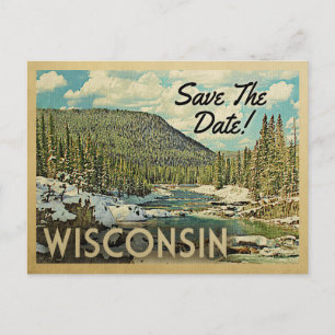 Wisconsin sparar datumet för bergsfloden Snö Meddelande Vykort