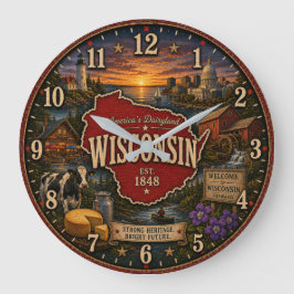 Wisconsin State America's Dairyland Stor Klocka