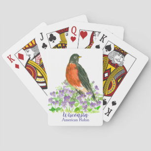 Wisconsin State Bird American Robin Spel Kort