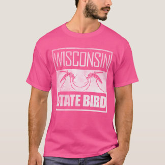Wisconsin state bird mosquito retro t shirt
