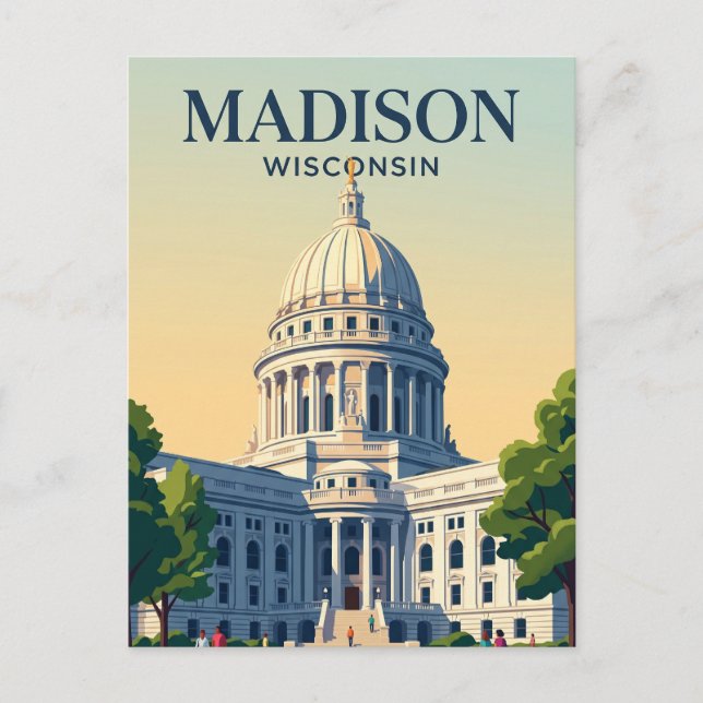 Wisconsin State Capitol Wisconsin Vykort (Framsida)