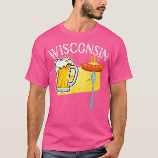 Wisconsin State Cheese Beer Brats T Shirt