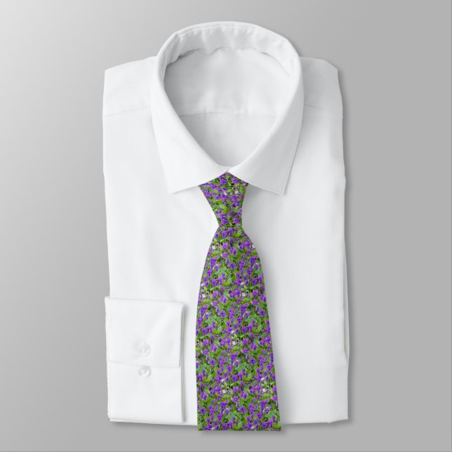 Wisconsin State Flower the Wood Violet Necktie Slips (Bunden)