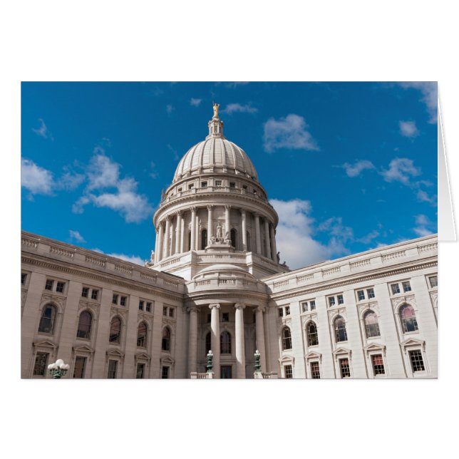 Wisconsin State Huvudstad Byggande Hälsningskort (Framsidan Horizontal)