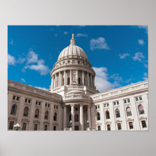 Wisconsin State Huvudstad Byggande Poster