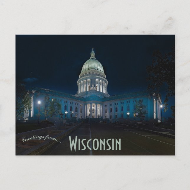 Wisconsin State Huvudstad Madison Wisconsin Vykort (Framsida)
