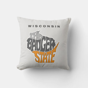 Wisconsin State Nickname Ord Art Kudde