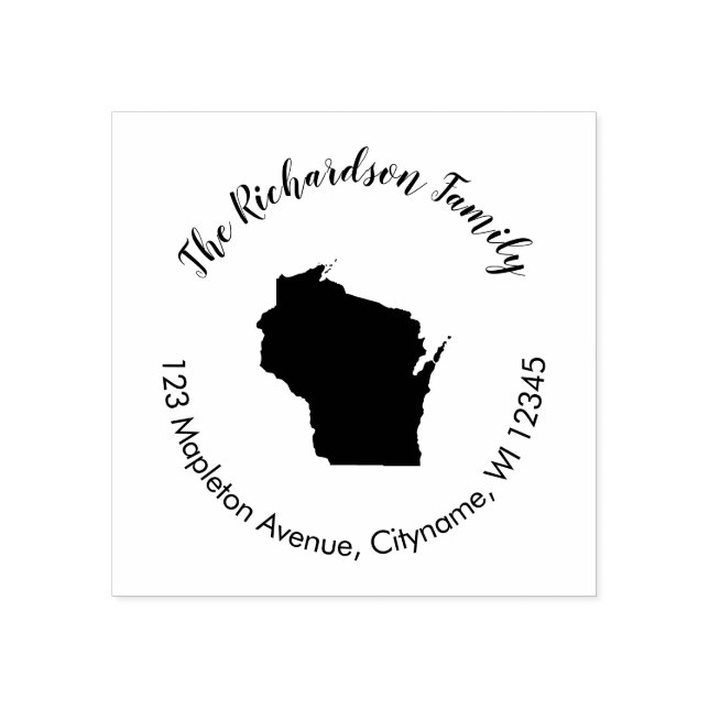 Wisconsin State returadress gummi frimärke Stämpel (Tryck)