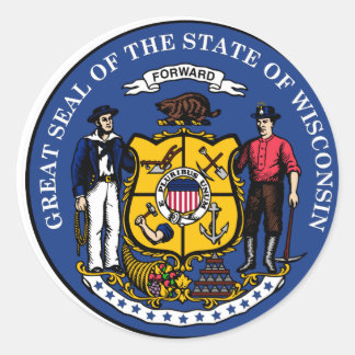 Wisconsin State Seal Runt Klistermärke