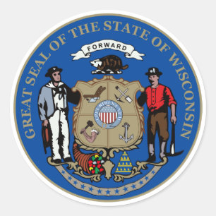 Wisconsin State Seal Runt Klistermärke