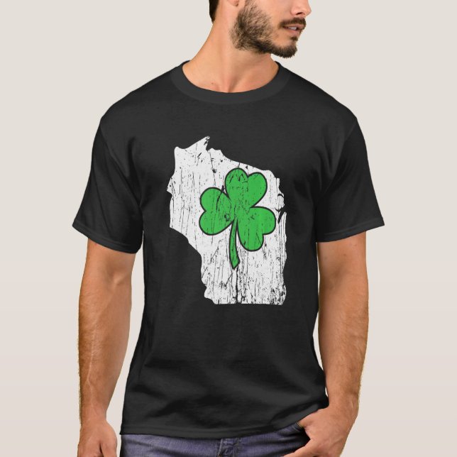 Wisconsin State St Patrick S Day Wisconsin Grönt S T Shirt (Framsida)