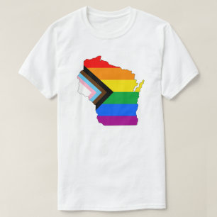 Wisconsin State Stolthet HBTQ Framsteg Stolthet T Shirt