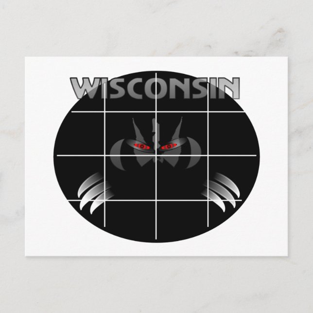 Wisconsin State-symboldesign Vykort (Framsida)