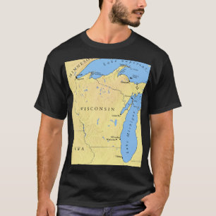 Wisconsin-staten och Underbar Sjöar Manar Unisex T Shirt