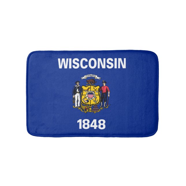 Wisconsin Statlig flagga Design Badrumsmatta (Framsidan)