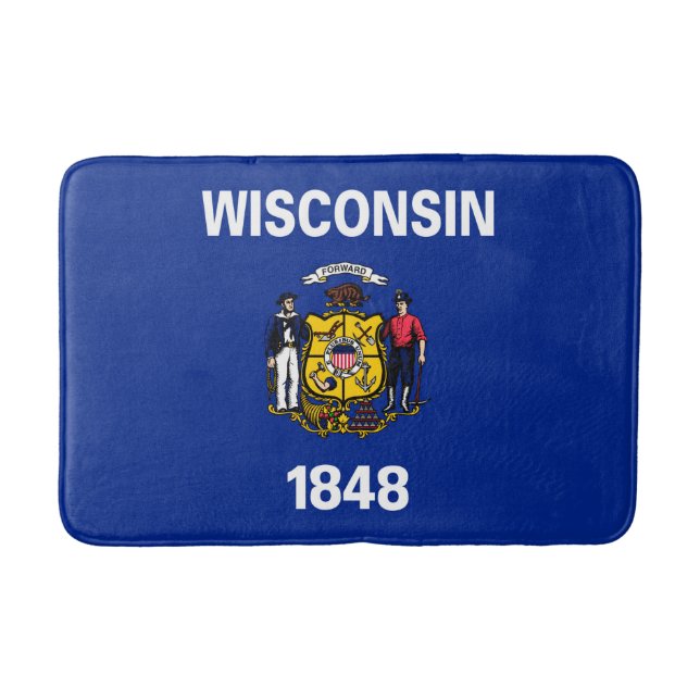 Wisconsin Statlig flagga Design Badrumsmatta (Framsidan)