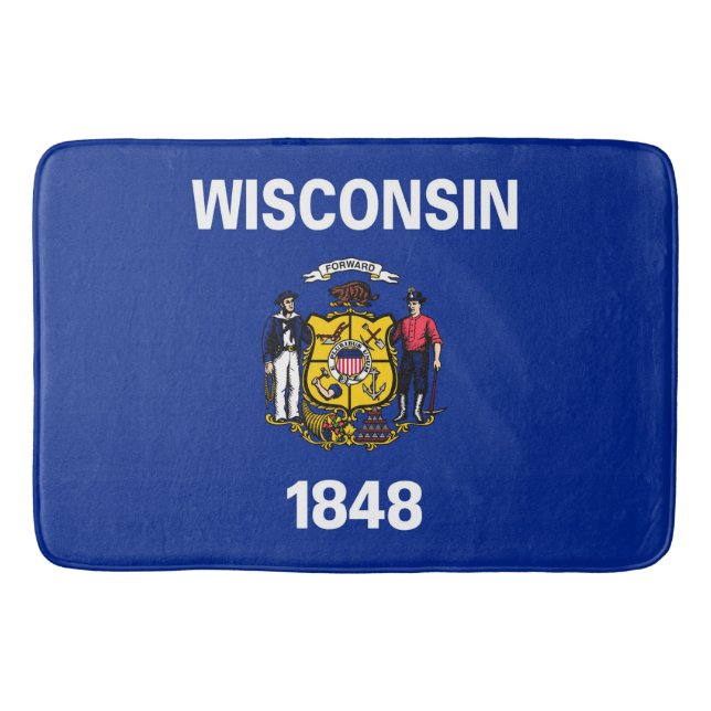 Wisconsin Statlig flagga Design Badrumsmatta (Framsidan)