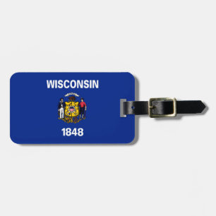Wisconsin Statlig flagga Design Bagagebricka