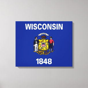 Wisconsin Statlig flagga Design Canvastryck