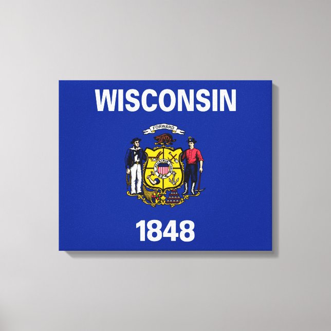 Wisconsin Statlig flagga Design Canvastryck (Framsida)