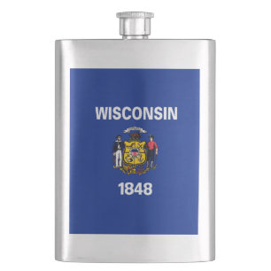 Wisconsin Statlig flagga Design Fickplunta