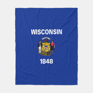 Wisconsin Statlig flagga Design Fleecefilt