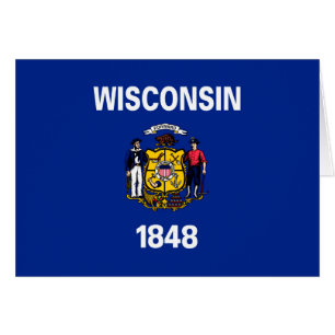 Wisconsin Statlig flagga Design Hälsningskort