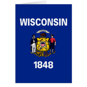 Wisconsin Statlig flagga Design Hälsningskort