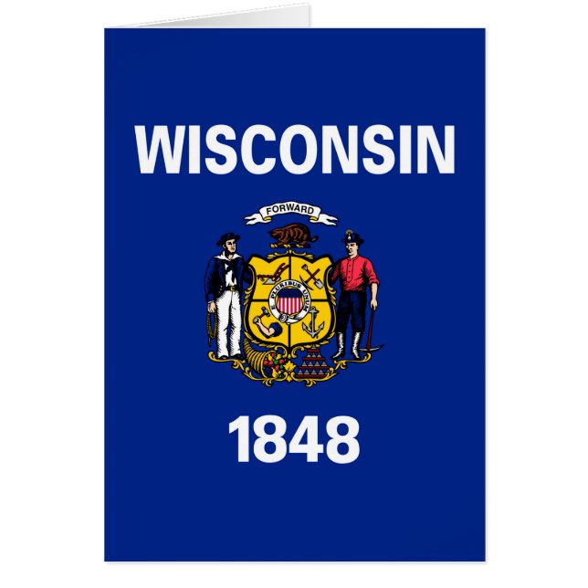 Wisconsin Statlig flagga Design Hälsningskort (Framsidan)