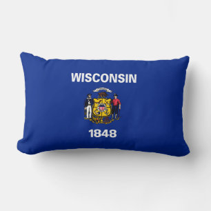 Wisconsin Statlig flagga Design Lumbarkudde