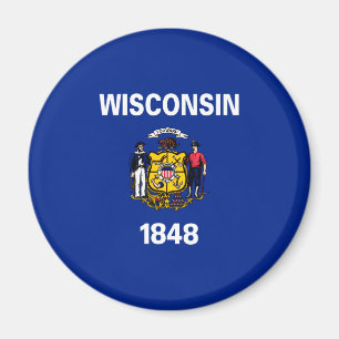 Wisconsin Statlig flagga Design Magnet