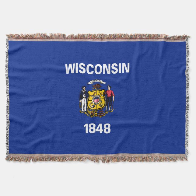 Wisconsin Statlig flagga Design Mysfilt (Framsidan)