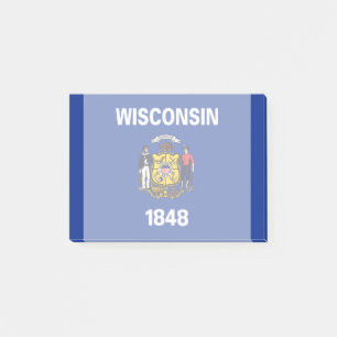 Wisconsin Statlig flagga Design Post-it Block