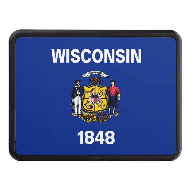 Wisconsin Statlig flagga Design Skydd För Dragkrok (Framsidan)