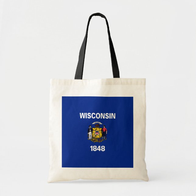 Wisconsin Statlig flagga Design Tygkasse (Framsidan)