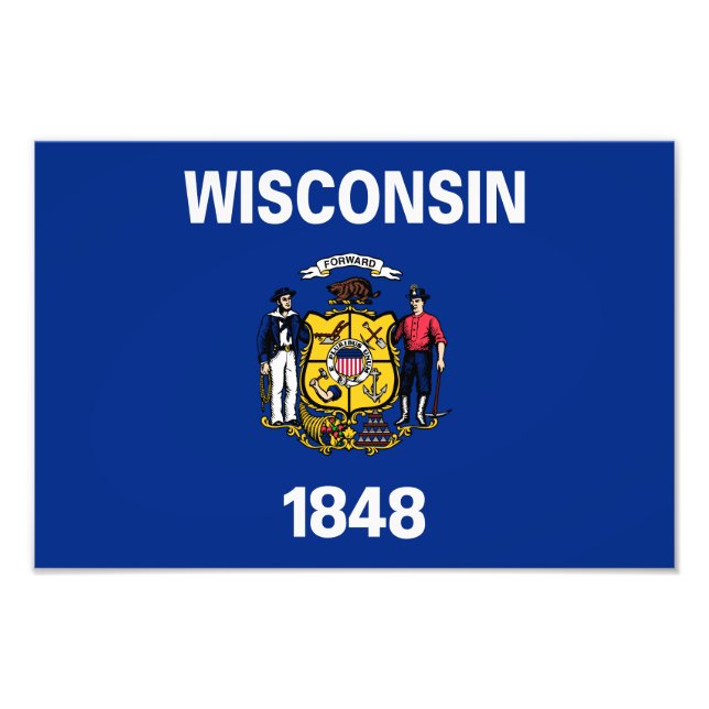 Wisconsin Statlig flagga Fototryck (Framsidan)