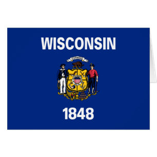 Wisconsin Statlig flagga Hälsningskort