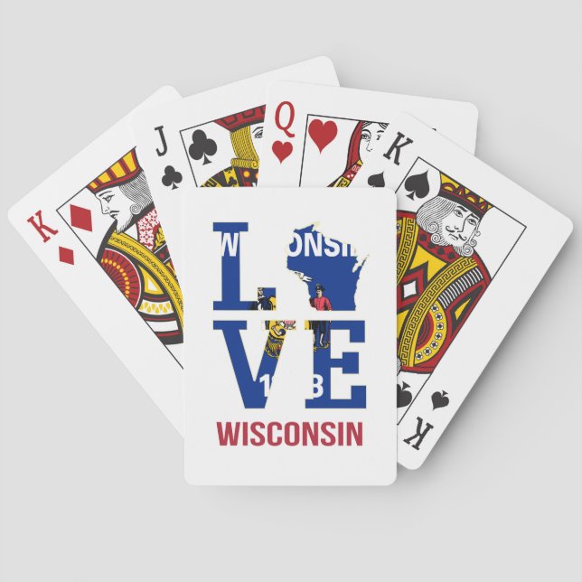 Wisconsin statlig flagga kärlek casinokort (Baksidan)
