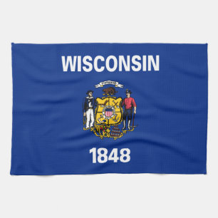 Wisconsin Statlig flagga Kökshandduk