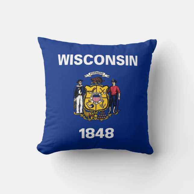 Wisconsin Statlig flagga Kudde (Framsida)