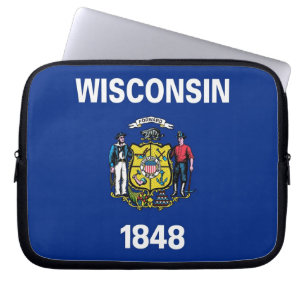 Wisconsin Statlig flagga Laptop sleeve