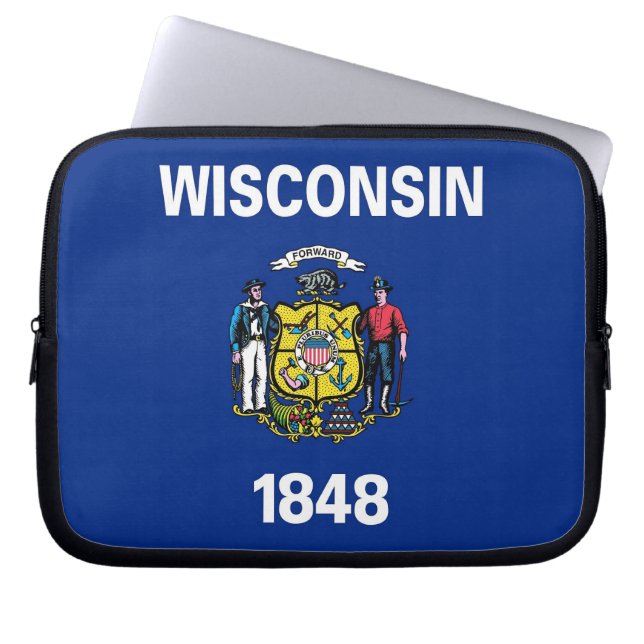 Wisconsin Statlig flagga Laptop sleeve (Framsidan)