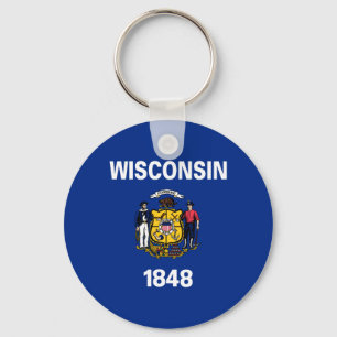 Wisconsin Statlig flagga Nyckelring