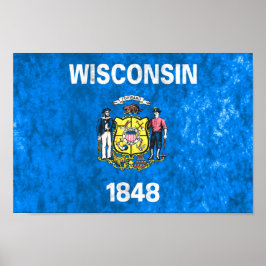 Wisconsin Statlig flagga Poster