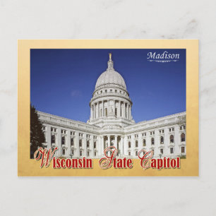 Wisconsin statlig huvudstadbyggnad i Madison Vykort