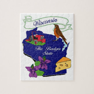 Wisconsin statligt pussel 8x10 ",