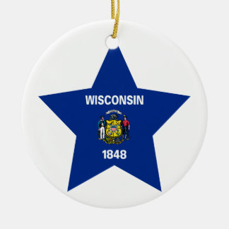 Wisconsin stjärna julgransprydnad keramik