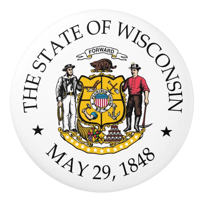 Wisconsin-tecken Knopp (Framsidan)