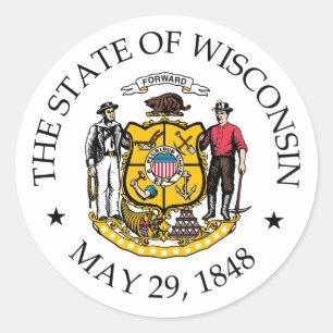 Wisconsin-tecken Runt Klistermärke
