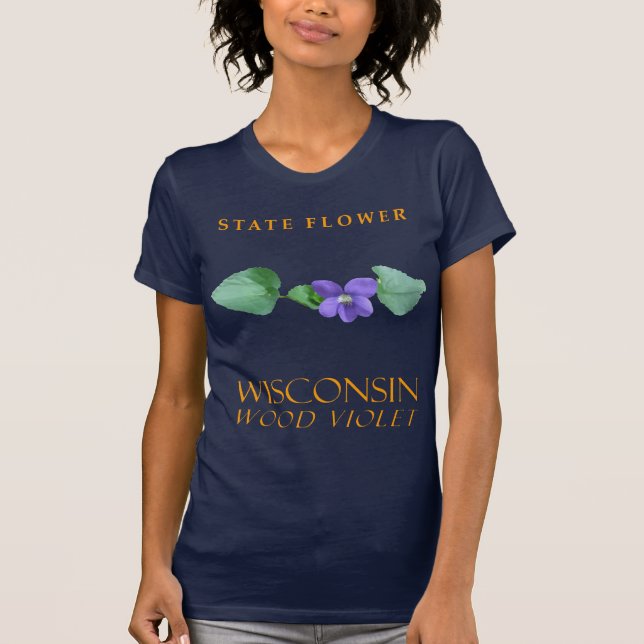 Wisconsin Territory Flower the Wood Violet T Shirt (Framsida)